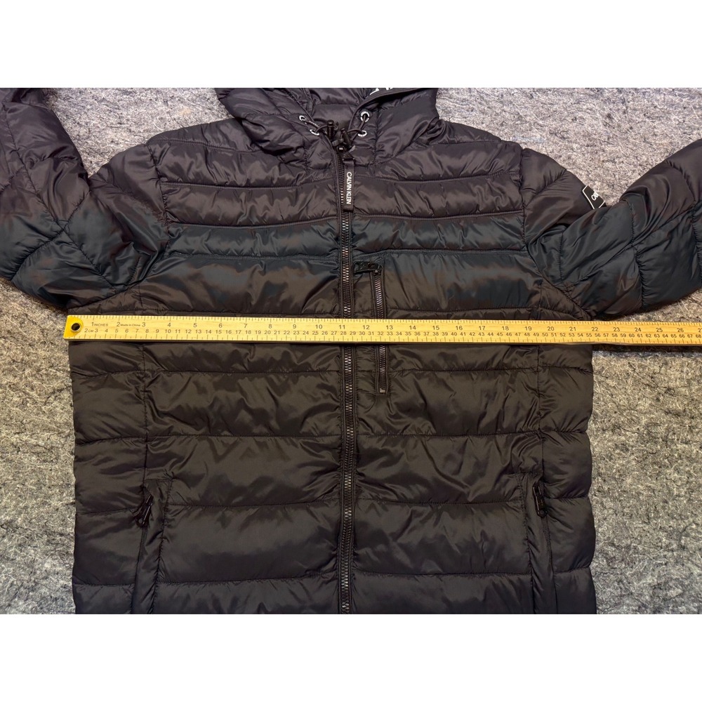 Calvin Klein Mens Puffer Jacket Black Hooded Water Resistant CMC51888 Medium - Picture 3 of 12